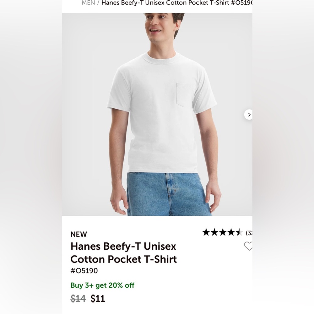 Hanes Unisex T-Shirt, Beefy Crewneck Cotton T-Shirt, Unisex Crewneck Cotton Tee